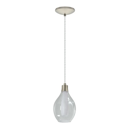 Eglo 1x25W Mini Pendant w/ Matte Nickel finish & Smoked Clear & White Glass 95388A